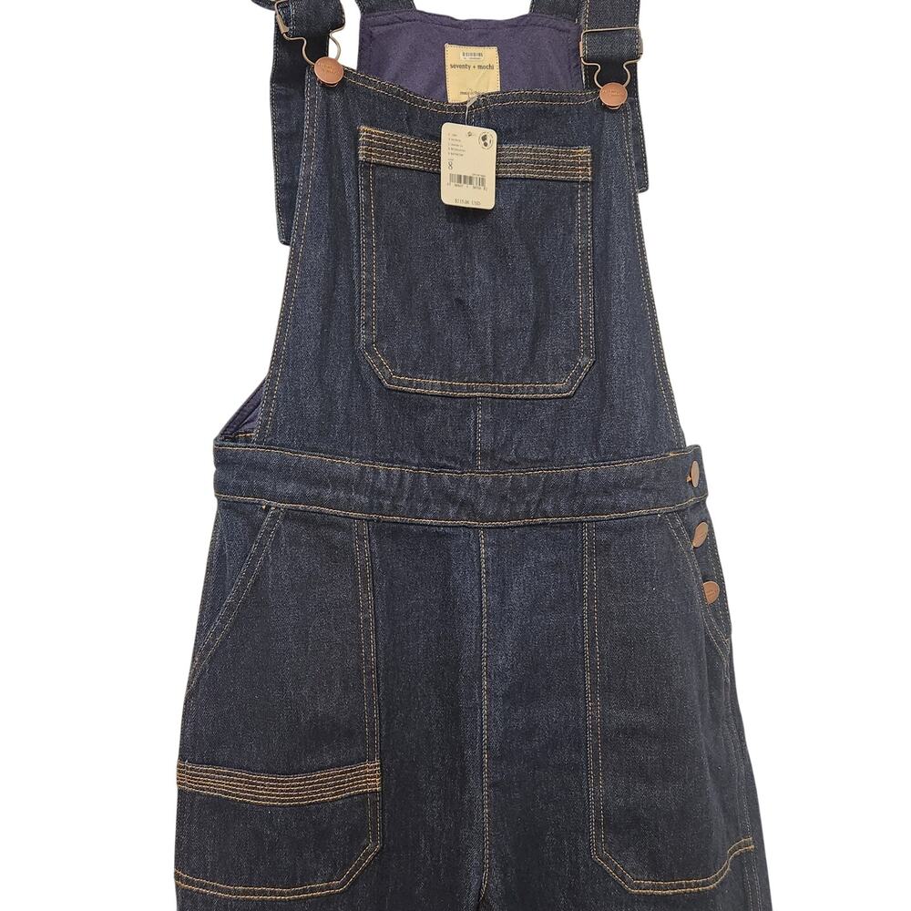 Anthropologie Seventy + Mochi Elodie Ruffle strap denim overalls size 8 - Picture 6 of 11